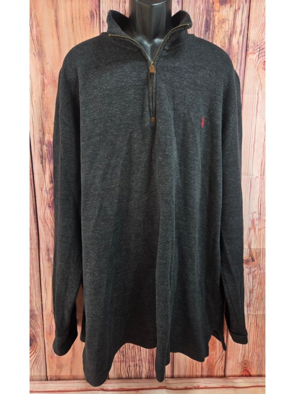 Polo Ralph Lauren Mens Gray 1/4 Zip Sweater Size 2XLT
